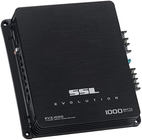 Sound Storm Laboratories EV2.1000 2 Channel Car Audio Amplifier – 1000 High Output, High/Low Level Inputs, Hook Up to Subwoofer for Bass