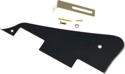 KAISH Black 3 Ply LP Guitar Pickguard with Gold Bracket for Epi Les Paul