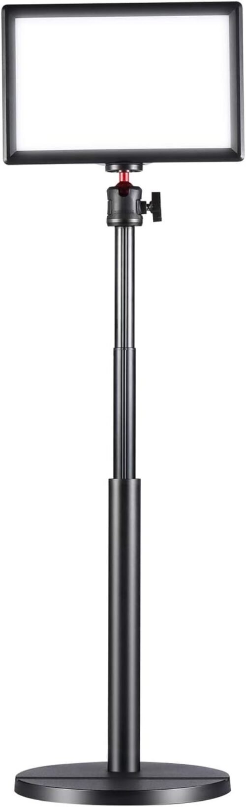 JUSMO K3 Key Light w Extendable Desktop Stand, Brightness/Color Temperature Adjustable LED Video Light, Soft Panel Fill Light for Streaming, Record Videos, Video Calls, Zoom Meetings
