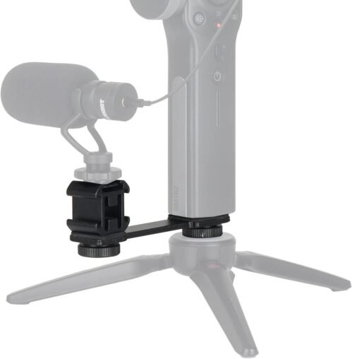 EACHSHOT Universal Extension Bar w/Triple Cold Shoe 1/4 inch for Gimbal Stabilizer to Mount Video Light Microphone Compatible with DJI OSMO Mobile OM 6 5 4 3 2 Zhiyun Smooth 5S 5 4 Q4 Q3 Q2 Crane M2