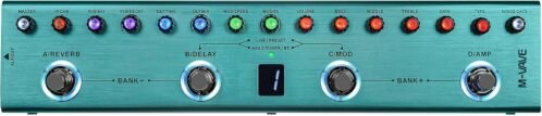 TANK-G Multi-effects Guitar Pedal, 36 Presets, Rechargeable Battery, Delay, Reverb, Modulation, Preamp, Darkgreen