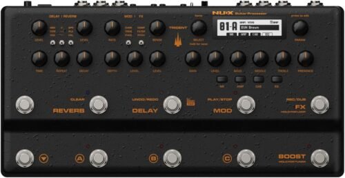 NUX Trident Multi Effects Processors with Adaptor, TSAC-4K Amp Modeling Algorithm, 27 Cab IRs,1024 Sample Resolution