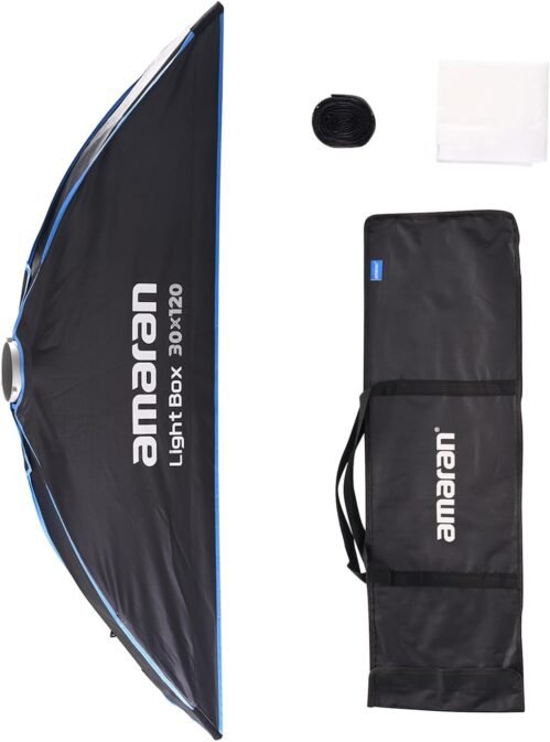 Aputure Amaran Light Box 30×120 Square Bowens Mount Softbox,Included Difusion,Light Control Grid and Carrying Bag for 200X/300C/150C/100D