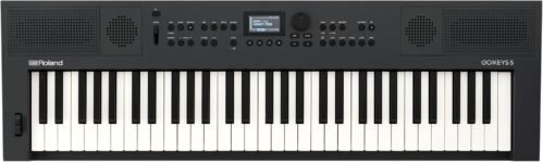 Roland GO:KEYS 5 Music Creation Keyboard | 61-Note Keyboard | Built-In Stereo Speakers | Mic Input | Bluetooth Audio/MIDI Support for Music Streaming – Graphite