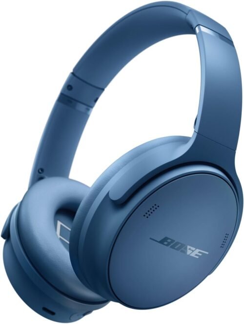 Bose QuietComfort Bluetooth Headphones, Wireless Headphones with Active Over Ear Noise Cancelling and Mic, Deep Bass, Up to 24 Hours of Playtime, Blue Dusk – Limited Edition Color