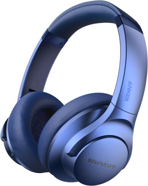 Soundcore Anker Life Q20 Hybrid Active Noise Cancelling Headphones, Wireless Over Ear Bluetooth Headphones, 60H Playtime, Hi-Res Audio, Deep Bass, Memory Foam Ear Cups, Travel, Office