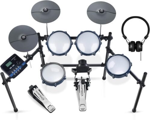 ACE-301 Electric Drum Sets for Beginners with Quite Electronic Drum Mesh Pads, 2 Cymbals w/Choke, 15+10 Drum Kits and 329 Sounds, USB MIDI, Recording Function (5 Pads, 3 Cymbals)