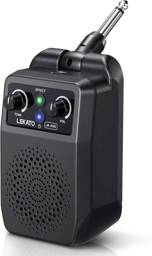 LEKATO Mini Electric Guitar Amp 5W, Portable Guitar Amp Bluetooth with Built-in 4 Effects, Clean Distortion Overdrive Reverb, Rechargeable Small Guitar Amp for Practice