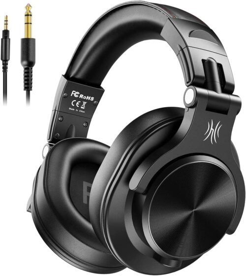 OneOdio A71 Hi-Res Studio Recording Headphones – Wired Over Ear Headphones with SharePort, Monitoring Mixing Foldable Headset with Stereo Sound, 3.5/6.35MM Jack for PC Computer DJ Guitar