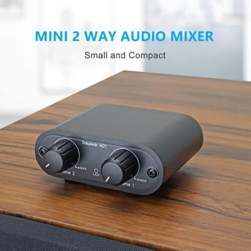 2 Channel 3.5mm Stereo Mini headphone Audio Mixer Audio Mixing Console Powered Mixer M21