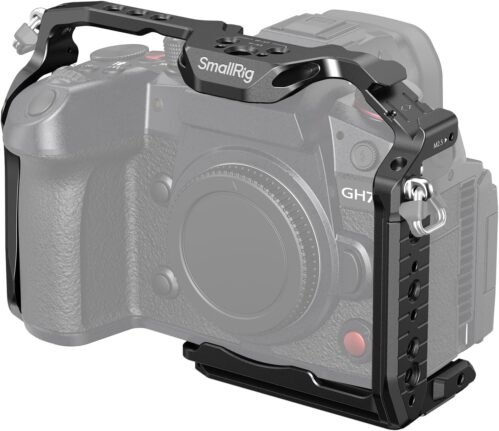 SmallRig Quick Release Cage for Panasonic LUMIX GH7 / GH6, Camera Cage with Patented HawkLock Style Cold Shoe/NATO Rail/Quick Release Plate for Arca, Full Access & Anti-Scratch Design – 4824