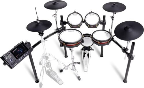 Alesis Strata Core Electric Drum Set with Touchscreen, Triple Zone Cymbals, Active Magnetic Hi-Hat, Dual Zone Mesh Heads, 8″ Kick, 144K Multi-Channel Samples