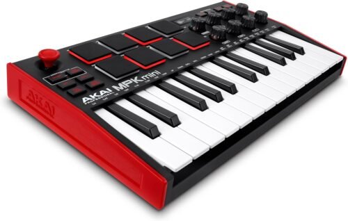 AKAI Professional MPK Mini MK3 – 25 Key USB MIDI Keyboard Controller With 8 Backlit Drum Pads, 8 Knobs and Music Production Software Included