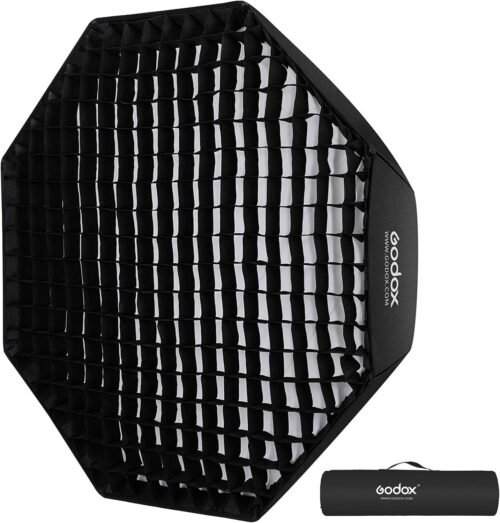 Godox FW95 37 inch/95cm Octagon Softbox Reflector with Honeycomb Grid and Bag for Speedlight Flash(Bowens Mount)