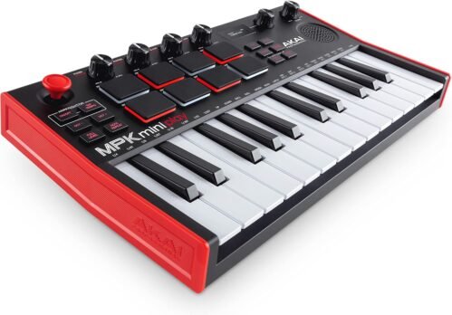 AKAI Professional MPK Mini Play MK3 – MIDI Keyboard Controller with Built in Speaker and Sounds Plus Dynamic Keybed, MPC Pads and Software Suite