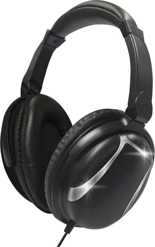 Maxell Bass 13 Headphone with Mic, 4 ft Cord, Black