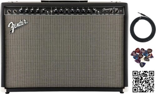 Fender Champion II 100-Watt Guitar Combo Amplifier Bundle with Cable, Picks, and Austin Bazaar Instructional Video
