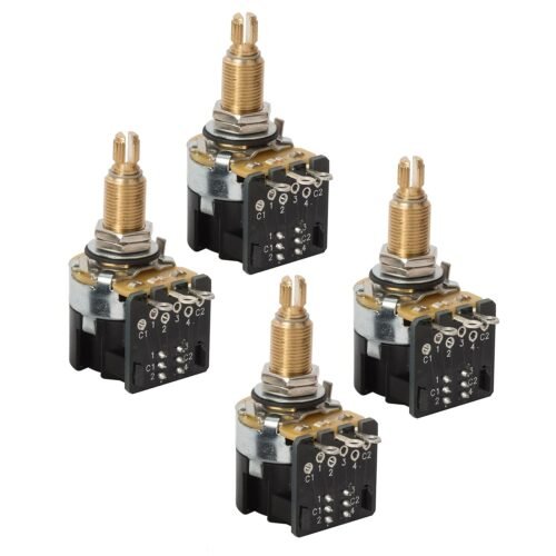 CTS Push-Pull Pots, DPDT, Long Split Shaft, 500K-ohm (CTS #450S 3912) – 4 Pack